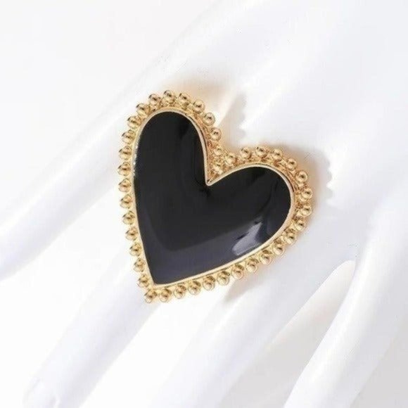 Zara Jewelry - * 50% OFF! Black & Gold Heart ring Queen of Hearts